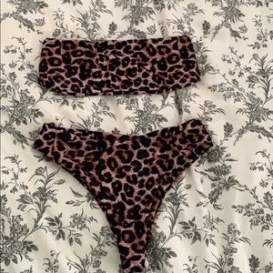 NEVER WORN high waist leopard bikini